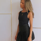 Black Tia Mini Pleated Skirt