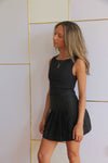 Black Tia Mini Pleated Skirt