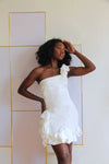 White Alia Mini Ruffle Dress