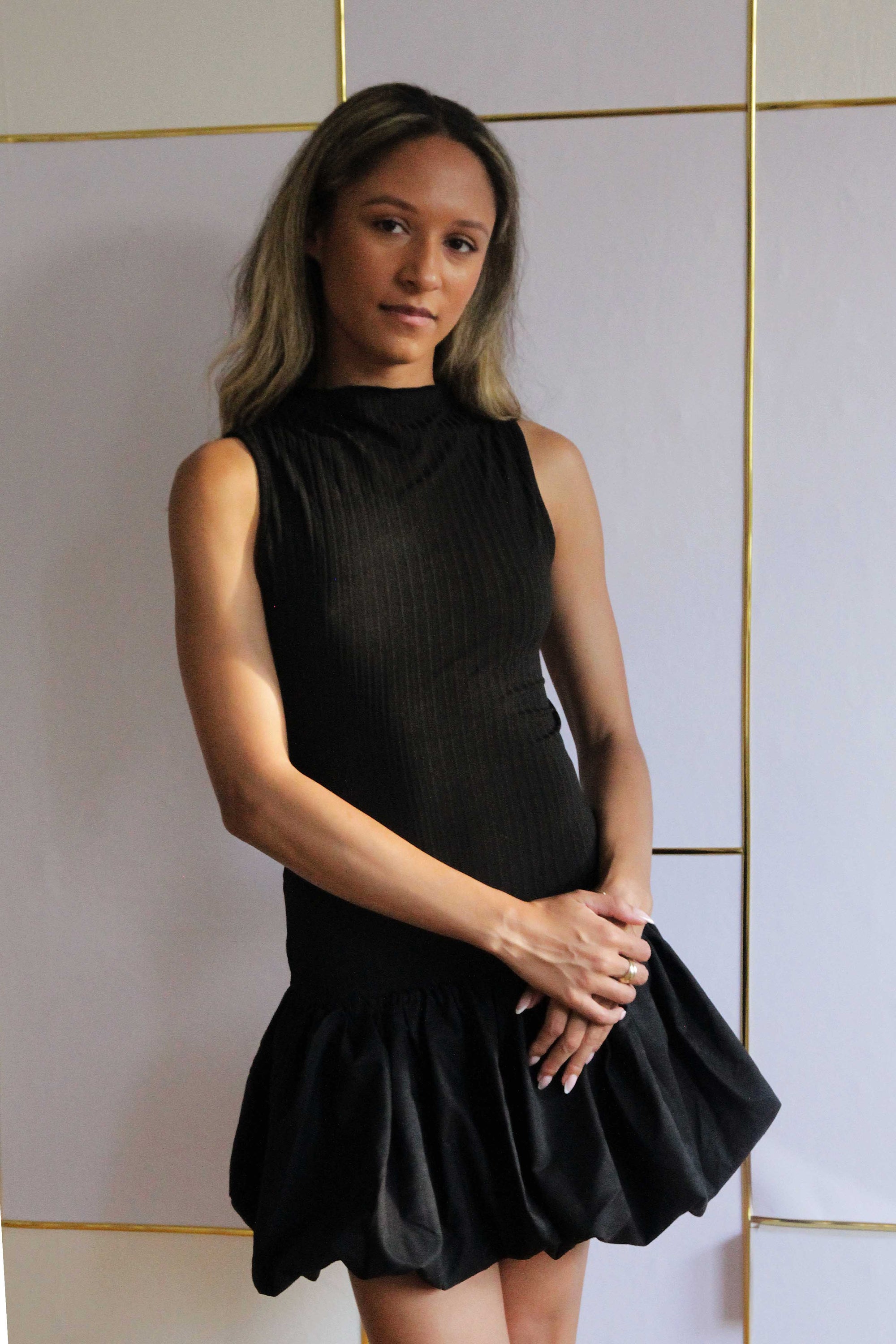 Black Nina Pouffe Dress