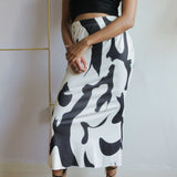 Black + White Leah Printed Skirt