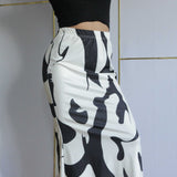 Black + White Leah Printed Skirt