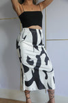 Black + White Leah Printed Skirt